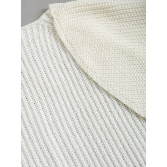 Women's Cropped Sweater Soft Knit Long Sleeve Casual Cardigan Top - Picture 4 of 6